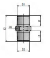 Kaksoisnippa Dunlop Hiflex 1/4" UK 316L