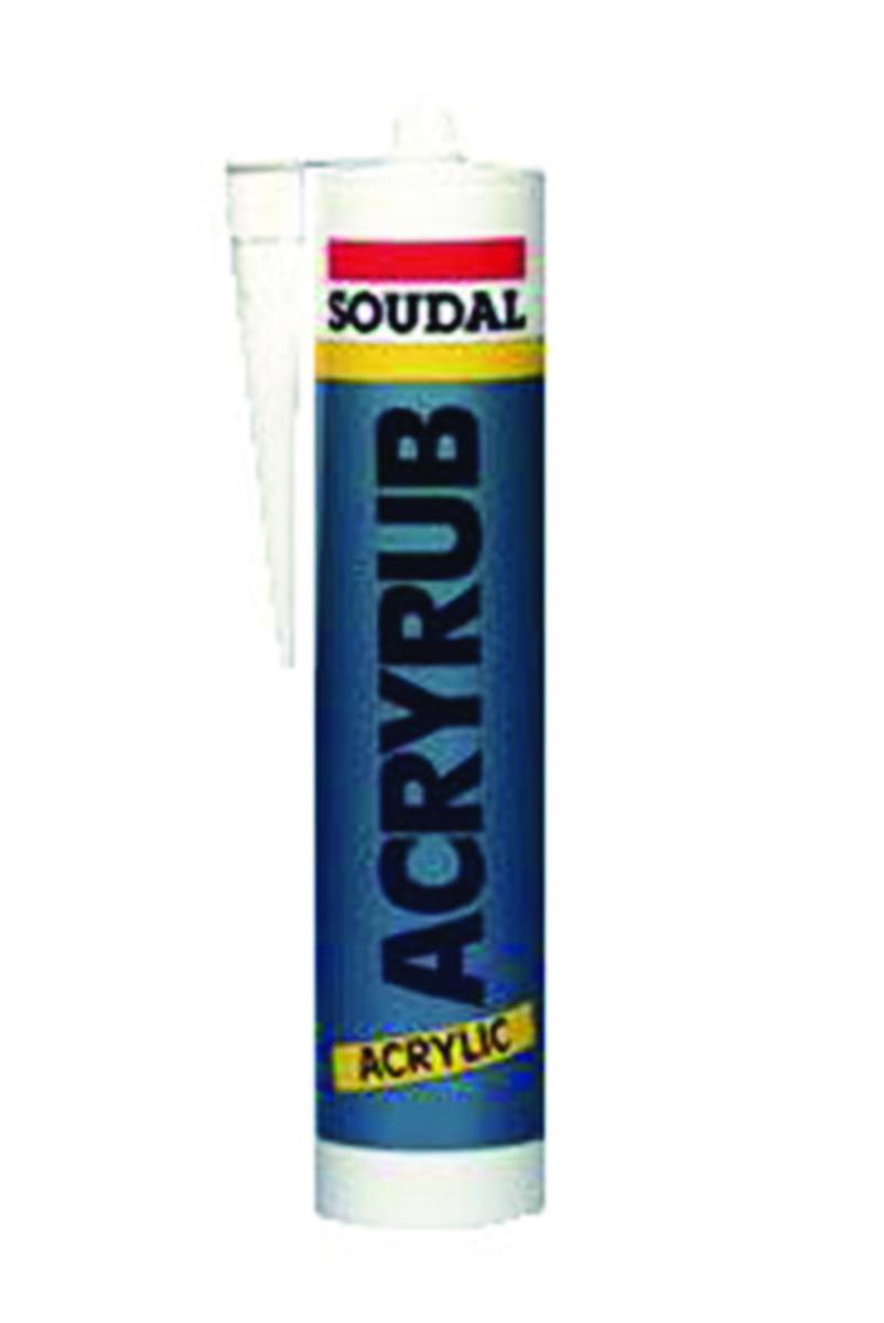 Akryylimassa Soudal Acryrub - AKRYYLIMASSA HARMAA SOUDAL ACRYRUB 600ML
