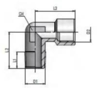 Kulmaliitin Dunlop Hiflex SK/UK 1/4" AISI