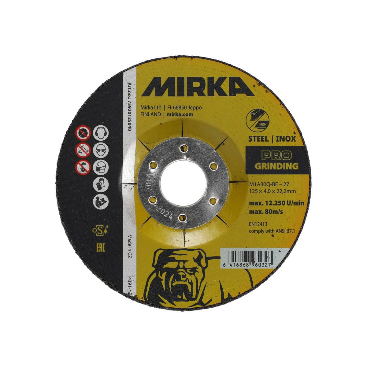 Napalaikka Mirka PRO M1A30Q-BF I/S - HIONTALAIKKA 125X4,0X22,2MM MIRKA PRO M1A30Q-BF STEEL