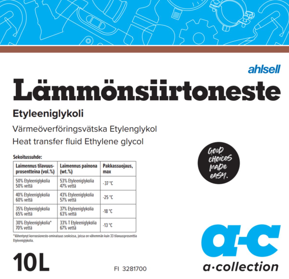 Lämmönsiirtoneste a-collection E-glykoli - LÄMMÖNSIIRTONESTE E-GLYKOL A-COLLECTION 10L 100%