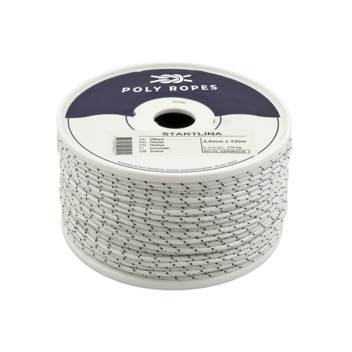 Käynnistysnaru - KÄYNNISTINNARU POLYEST. VALK PYÖRÖPUNOTTU 3.5MM 130M/KERÄ