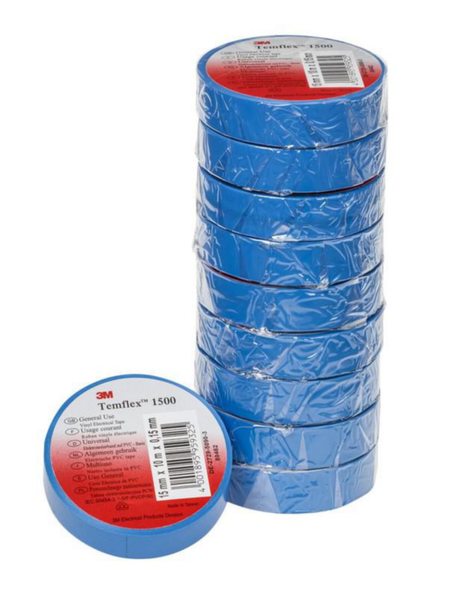 Sähköteippi vinyyli 3M Temflex 1500 - SÄHKÖTEIPPI VINYYLI TEMFLEX 1500 RoHS 15mm x 10m SININEN