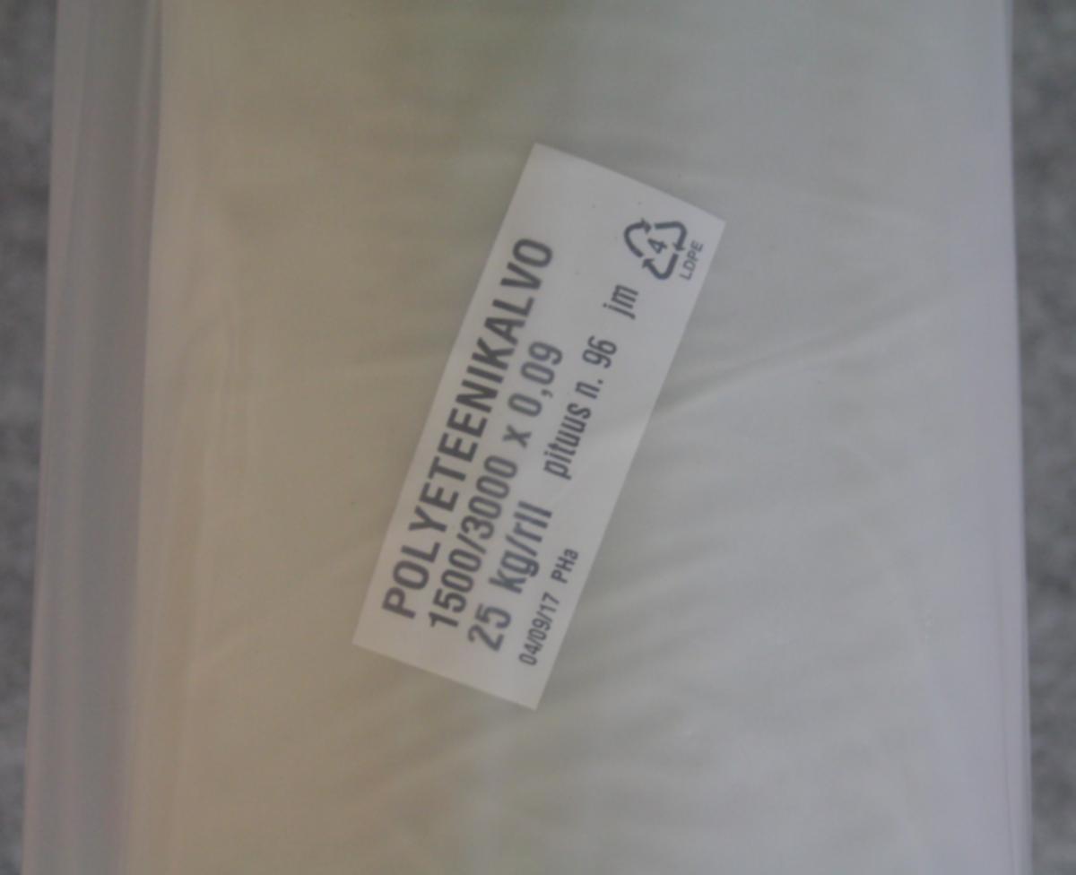 PE-taittokalvo 0.9 mm - RAKENNUSMUOVI 0,09MM 1500/3000 285M2/RLL