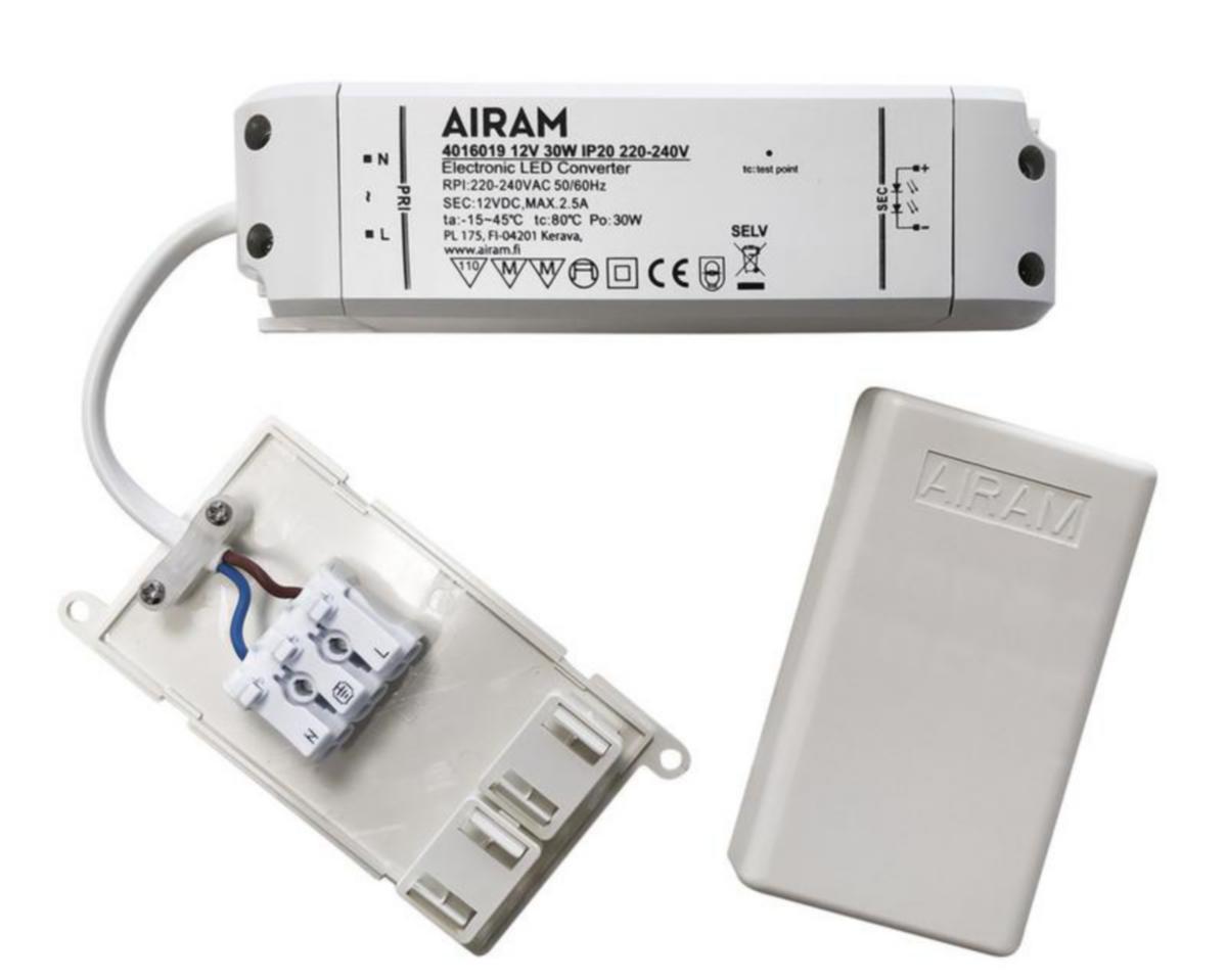 LED-liitäntälaite Airam - LED-LIITÄNTÄLAITE AIRAM TASAJÄNNITELÄHDE 12V 30W IP20