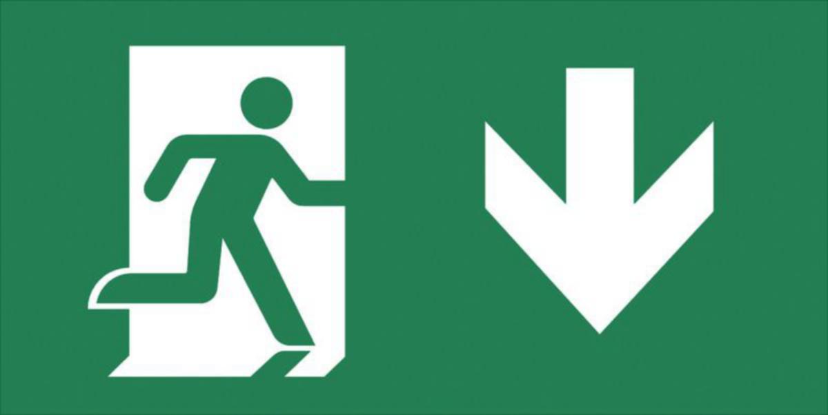 Opaste turvavalsisintarvike Teknoware oikealle/vasemmalle/alas - OPASTE TURVAVALAISINTARVIKE PB9604E OPASTE ALAS 1-P