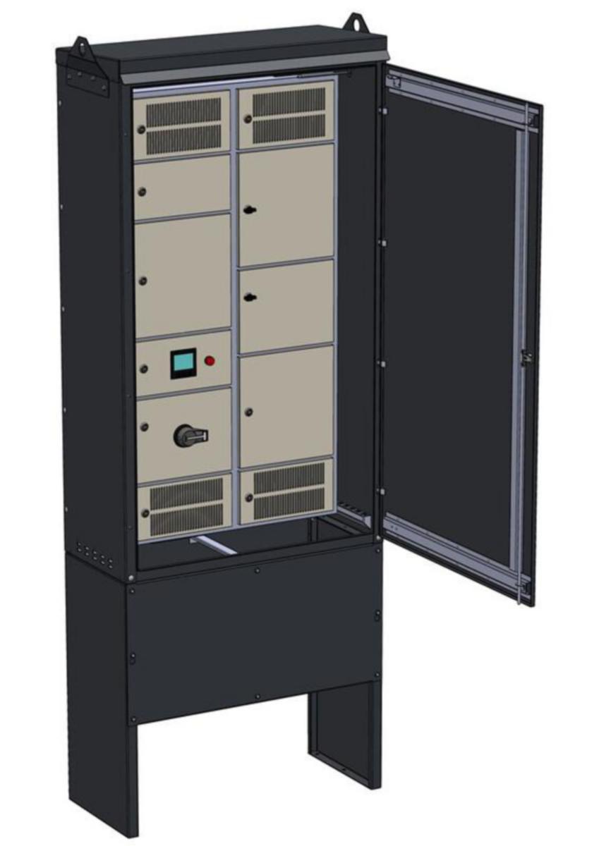 Latausjakokaappi UTU Ahma LJK, lähdöt 32A - LATAUSASEMAKESKUS AHMA LJK12308X (80A/100A/125A)