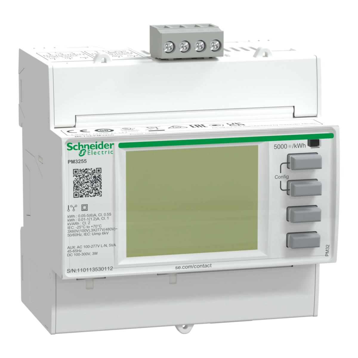 Tehomittari Schneider Electric PM3000-sarja - ENERGIAMITTARI MODBUS POWERLOG PM3255 TEHOMITTARI CT X/5 I/O