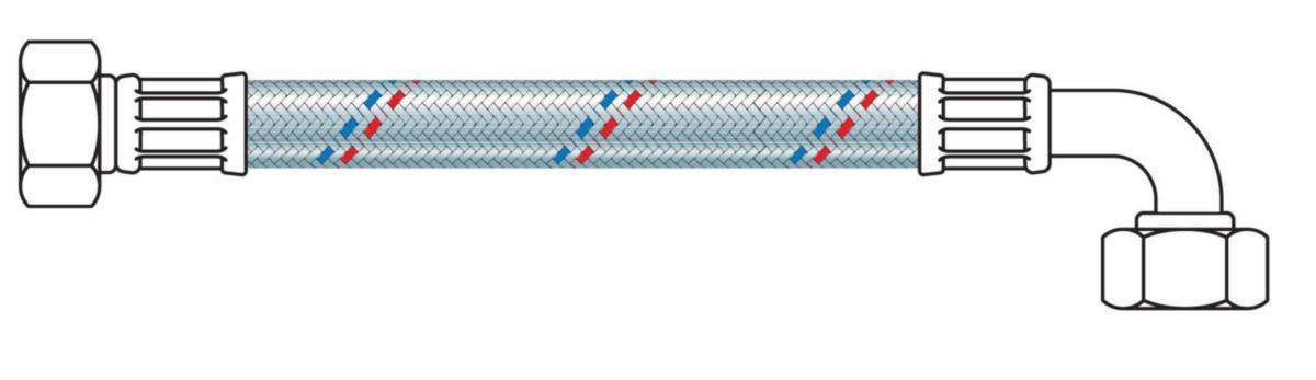 Kytkentäletkut kevytöljylle 90° kulmalla - KYTKENTÄLETKU KEVYTÖLJYLLE PN15 1/4 X 1000MM KULMA